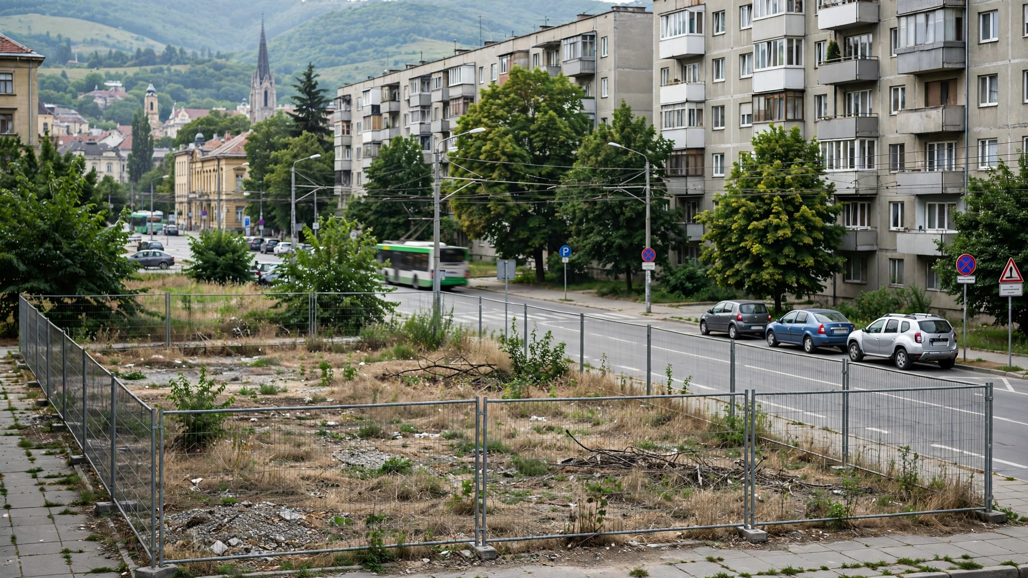 Teren viran în cartierul Zorilor din Cluj-Napoca, vizat de un proiect imobiliar