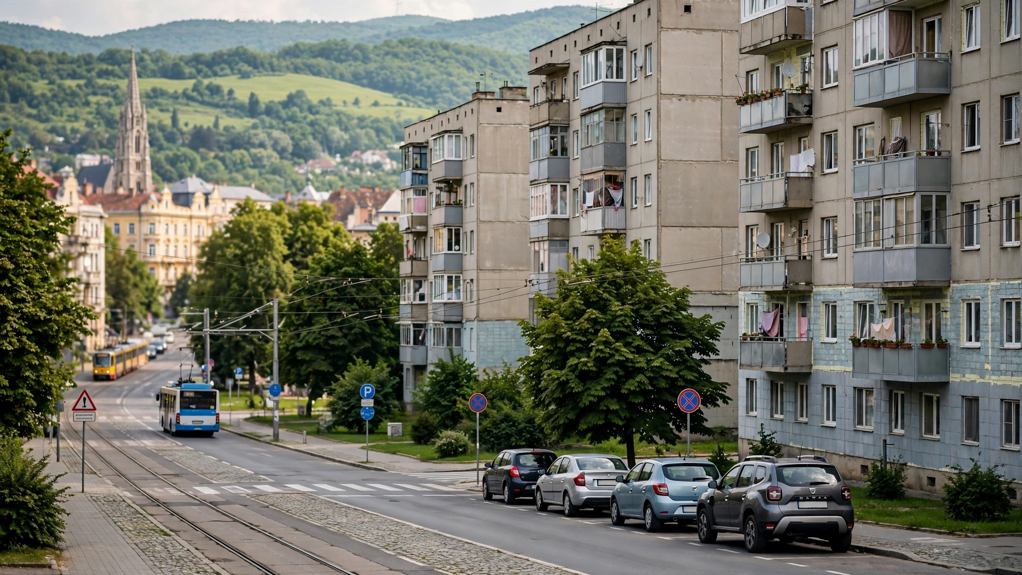 Blocuri construite în perioada comunistă în cartierul Mărăști din Cluj-Napoca
