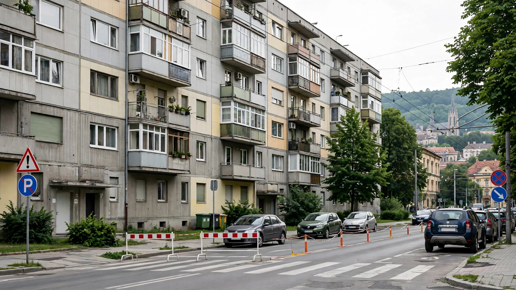 Bloc de locuințe pe strada Ștefan Mora din cartierul Grigorescu, Cluj-Napoca, unde a avut loc atacul