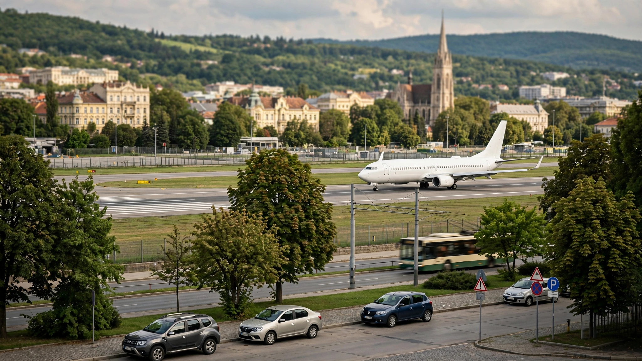 Avion pe pista Aeroportului Internațional Avram Iancu din Cluj-Napoca