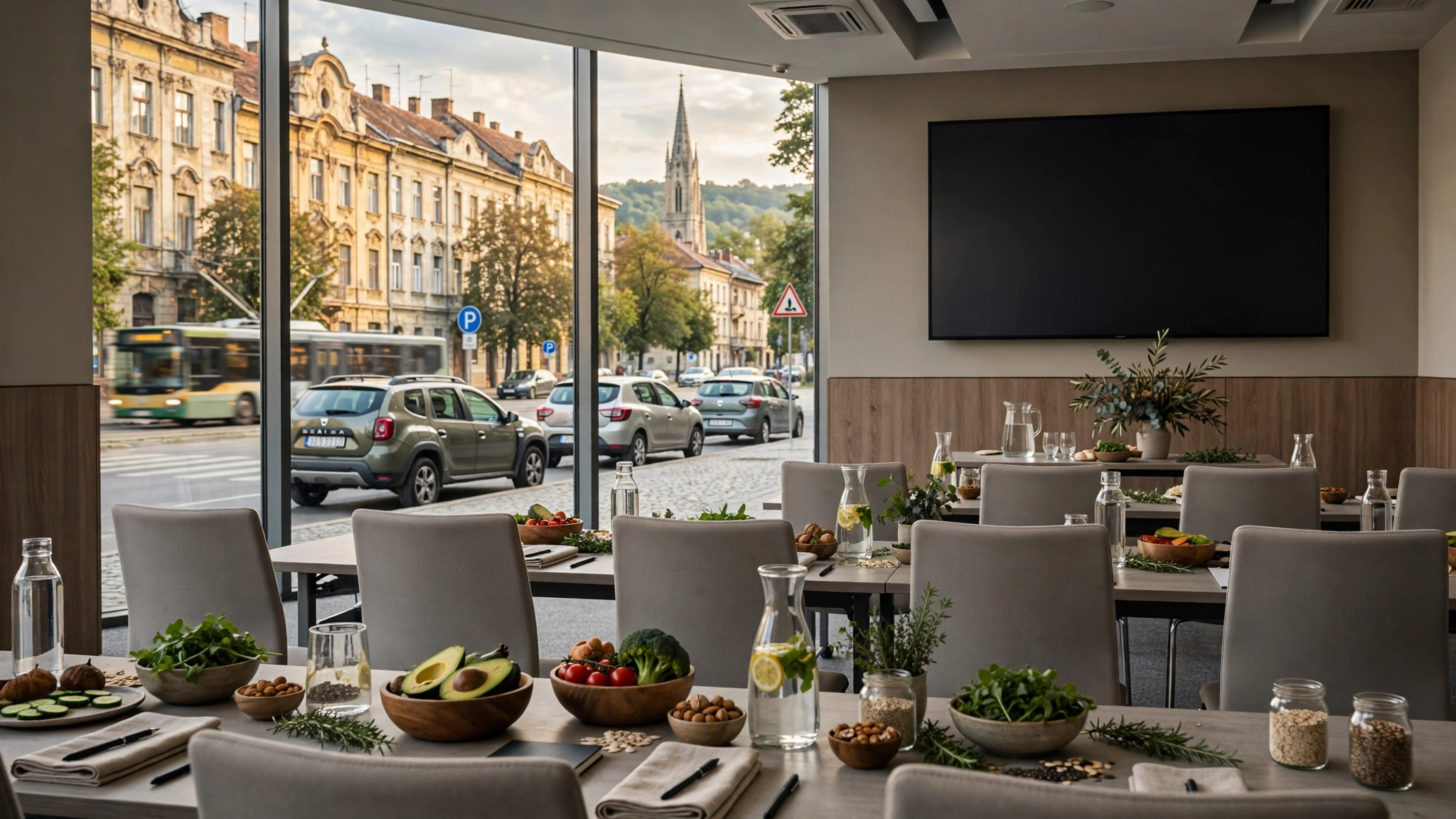 Sală de conferințe la Cluj Arena, în timpul unui eveniment dedicat specialiștilor în nutriție