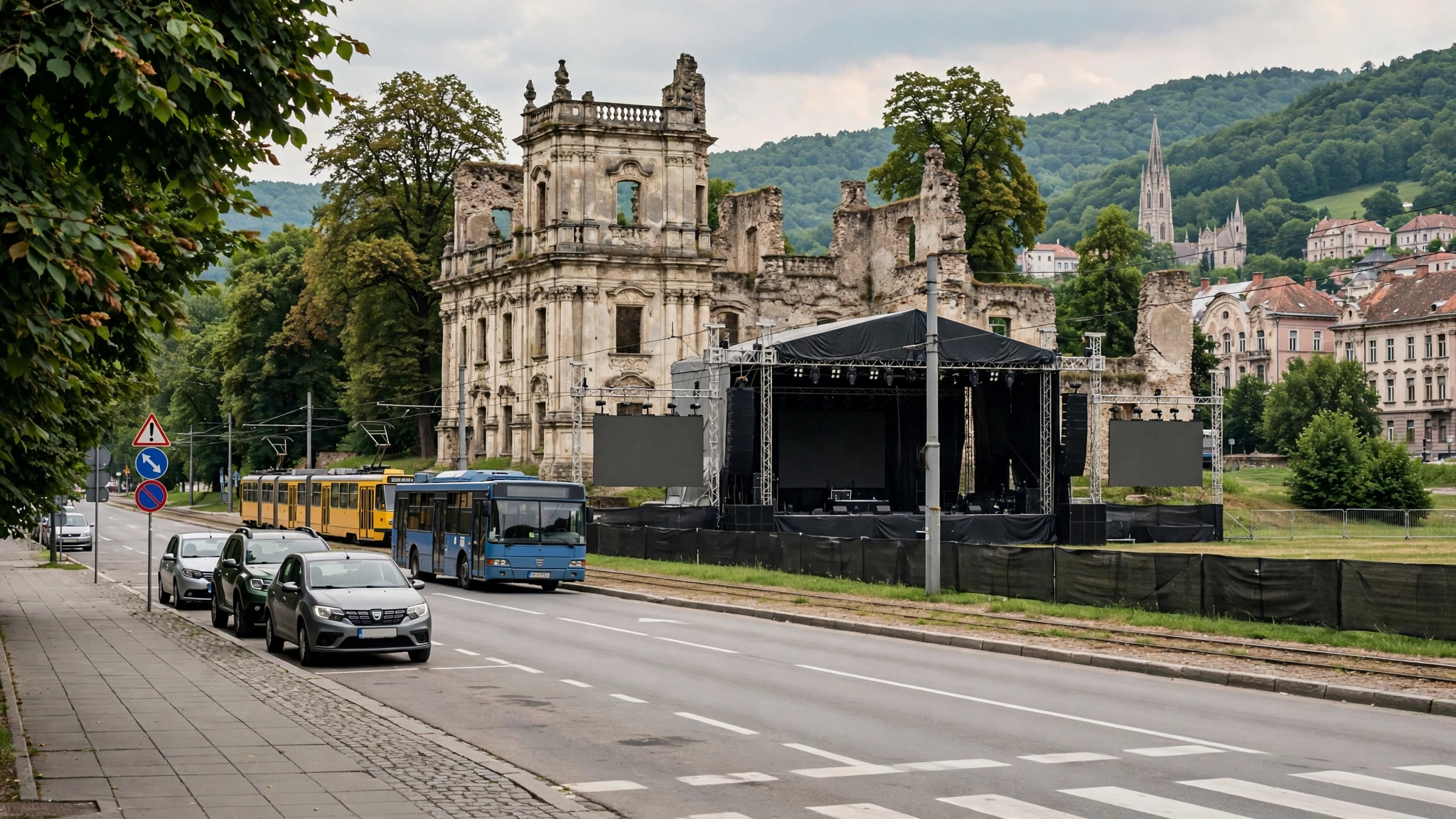 Scena principală a festivalului Electric Castle pe domeniul castelului Banffy din Bonțida