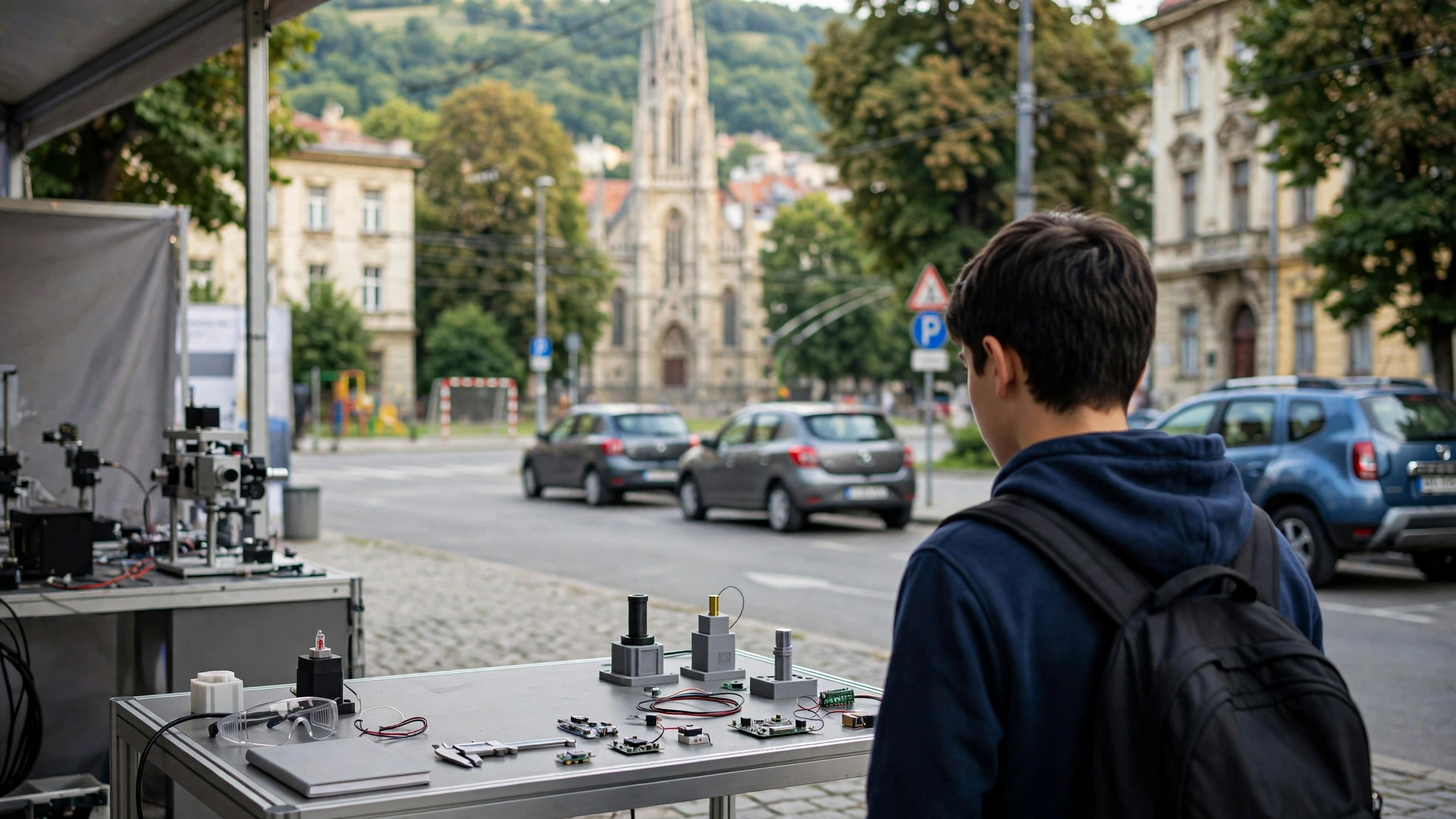 Elevul Albert Vlădescu alături de proiectul LUMISCAN la salonul de inventică Pro Invent