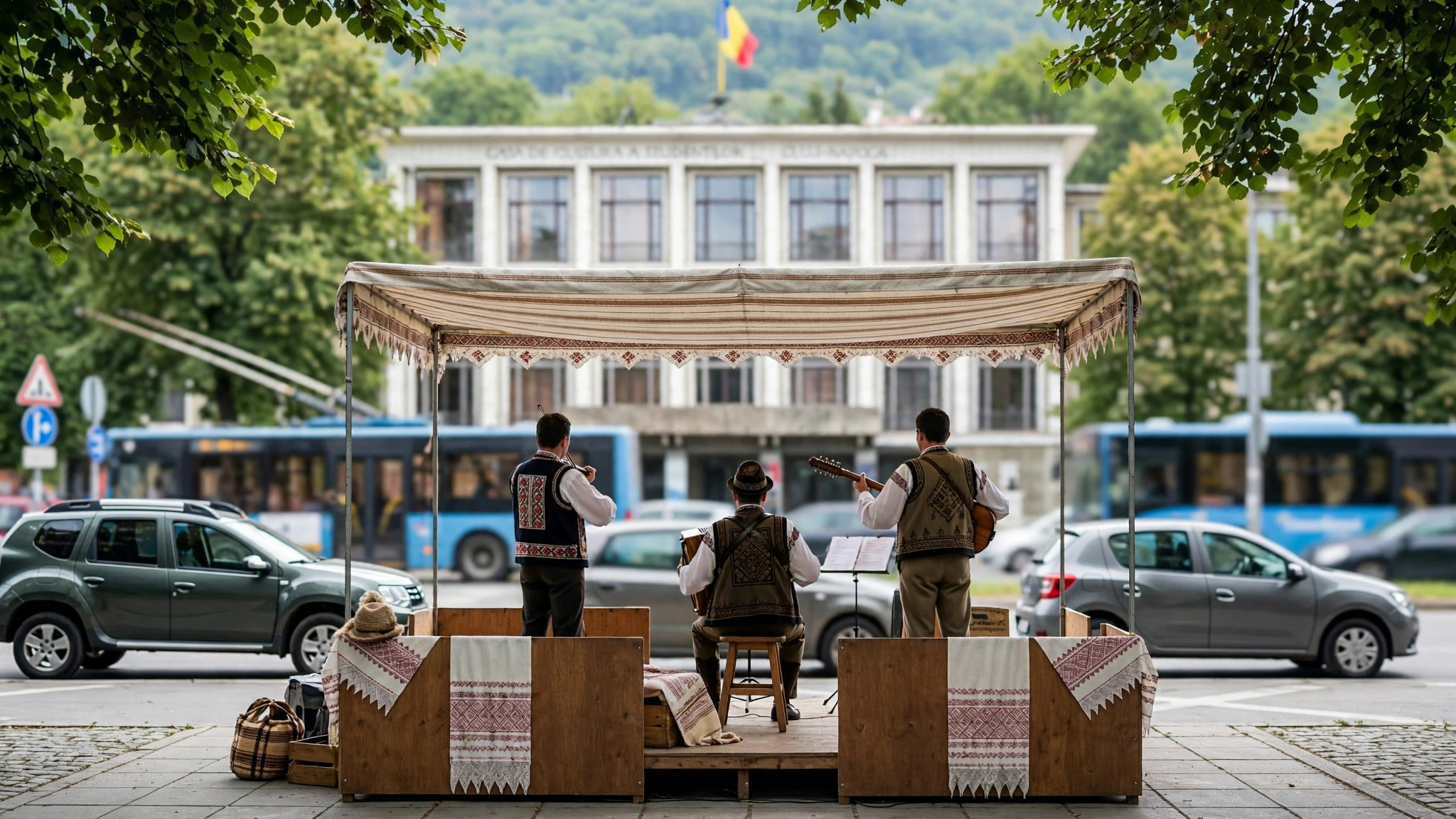 Interpreți de muzică populară pe scena Casei de Cultură a Studenților din Cluj-Napoca