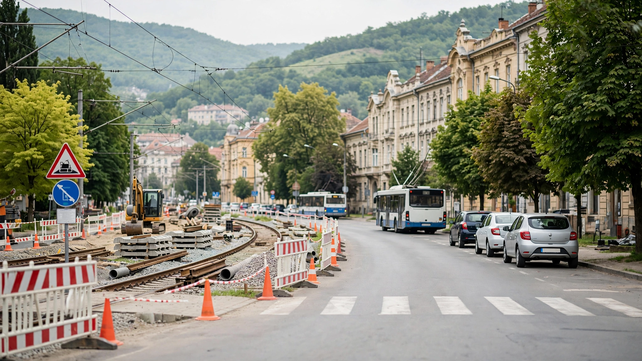 Lucrări la calea ferată din defileul Crișului Repede, pe lotul Poieni-Aleșd