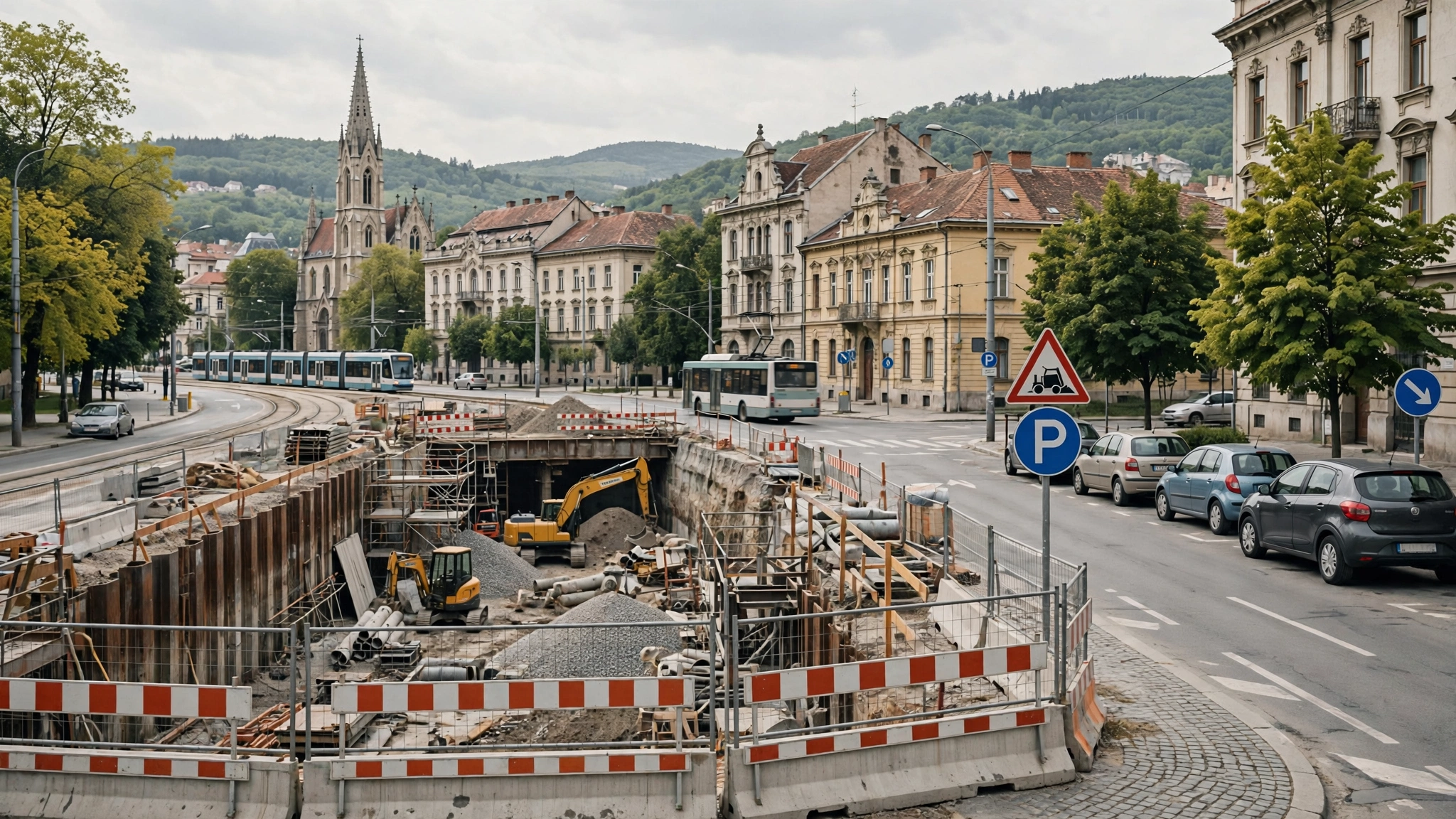 Șantierul viitorului metrou din Cluj-Napoca