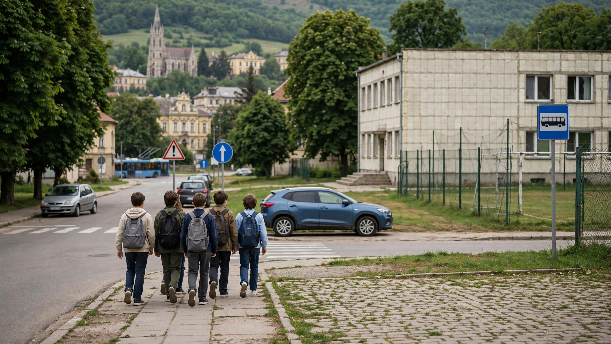 Elevi la o școală din mediul rural din județul Cluj