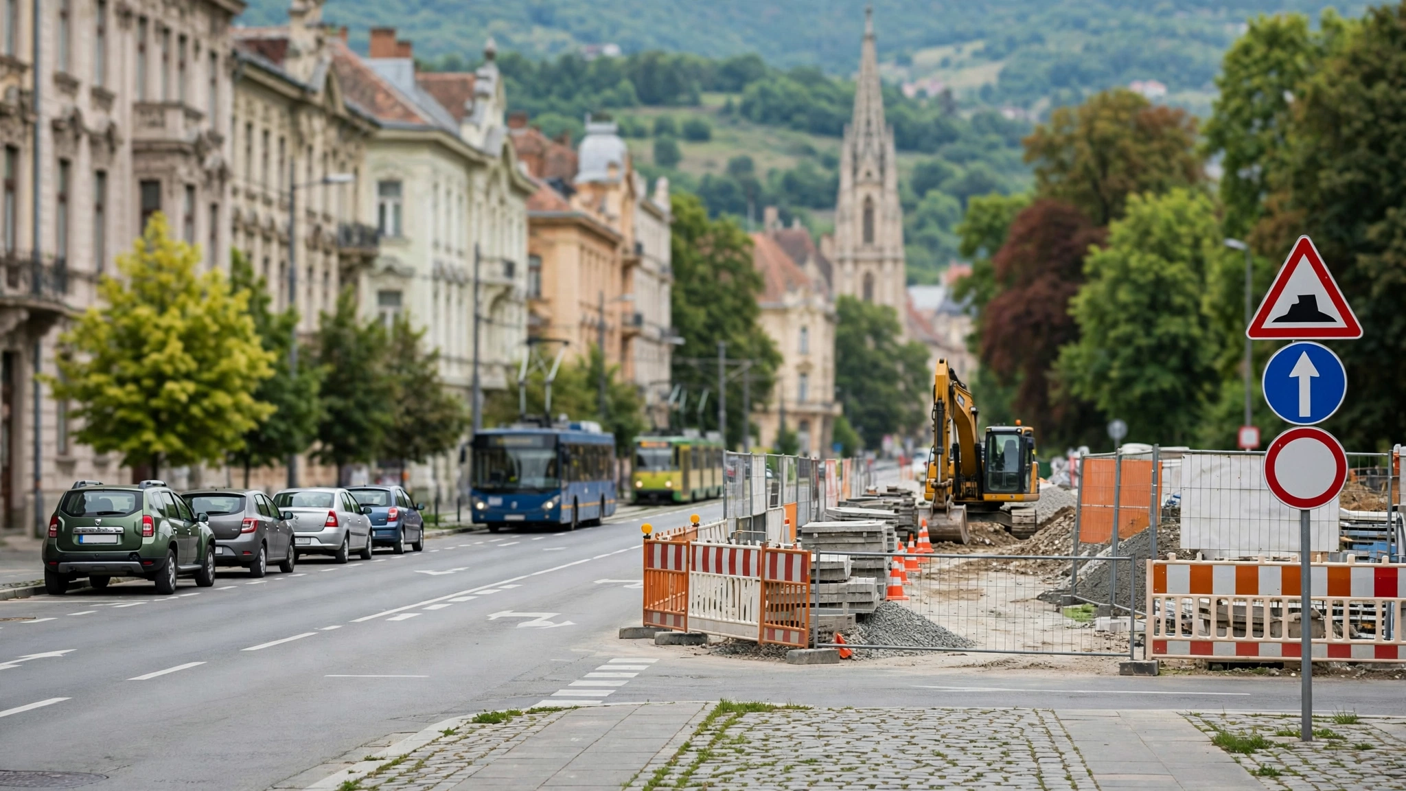 Șantier pe traseul Centurii Metropolitane Cluj-Napoca