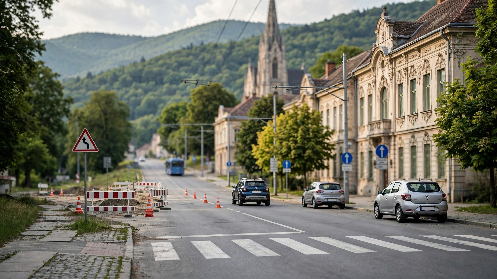 Drumul județean care duce spre barajul Drăgan, în Munții Apuseni