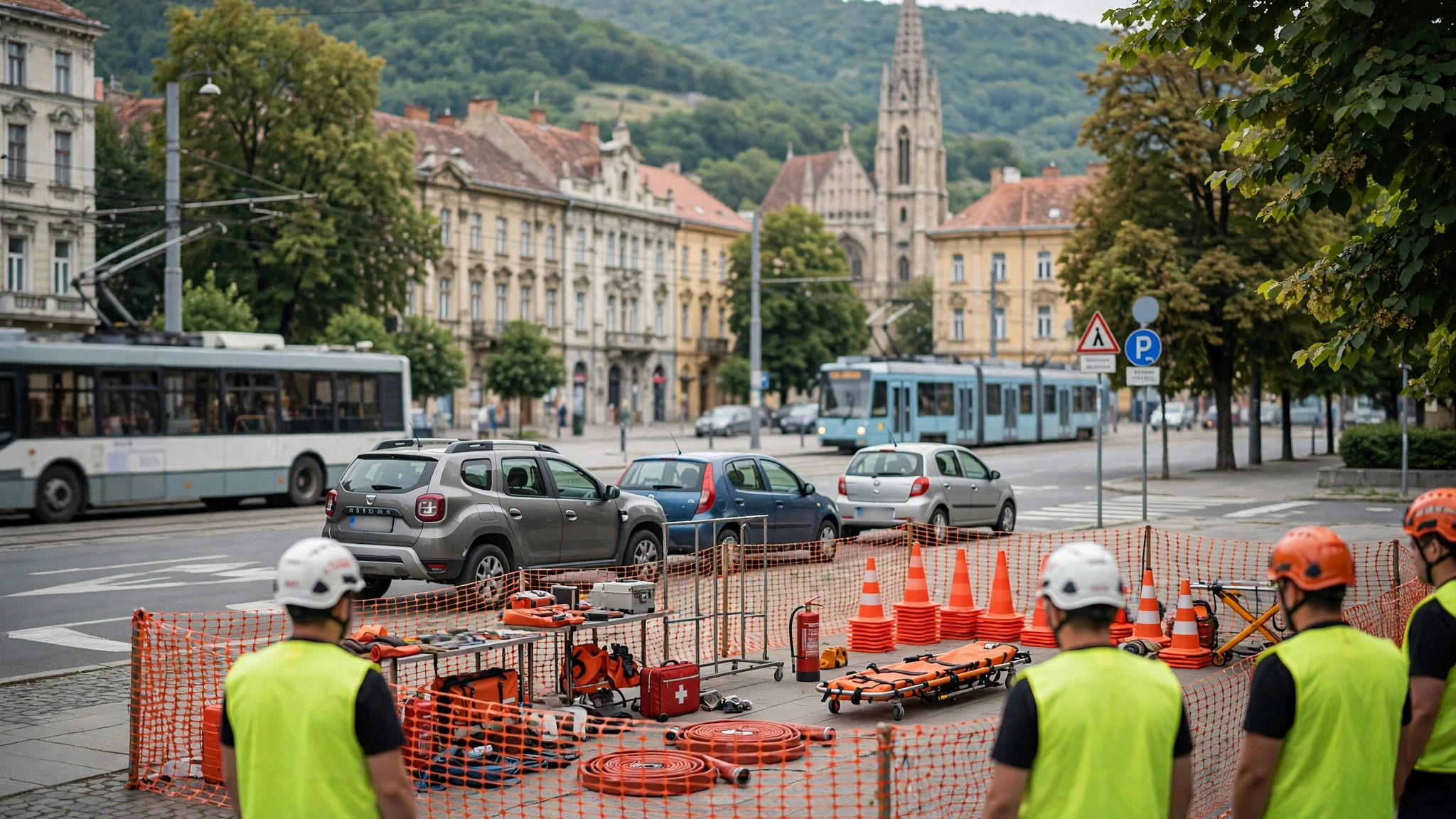 Demonstrație practică la Ziua Siguranței, cu participanți și echipamente de intervenție la Wonderland din Cluj-Napoca